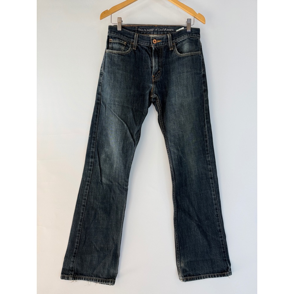 Levis 527 Low Boot Cut Jeans Womens W30 L32 Dark Indigo Blue Organic Cotton Eco